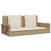Swing Bench Grey PE rattan, powder-coated steelvidaXL - 2 of 4