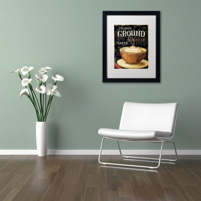 Freshly Ground Coffee Graphic Art on Canvas with Black Wood Frame