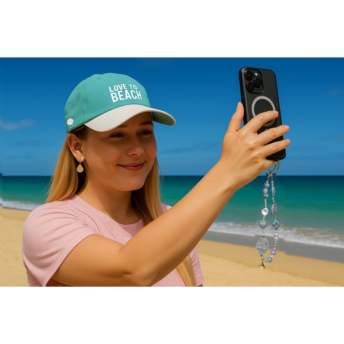 Pavilion Gift Company - Beach - Beaded Hands-Free Wrist Strap - Cell Phone Accessories - thumbnail 3