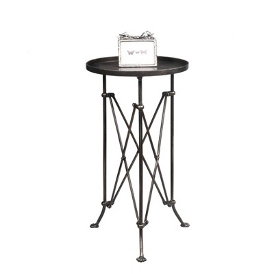Bohemian Rustic Bronze Round Metal Accent Table 14in x 25in