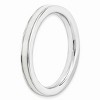 Black Bow Jewelry 2.25mm Sterling Silver Stackable White Enameled Band - 3 of 4