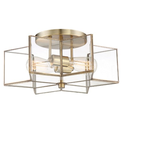 Ceiling Lights Semi Flush Mount Natural Brass Aurora Lighting