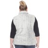 Plus Size Zip up High Pile Fleece vest -White Mark - 3 of 4