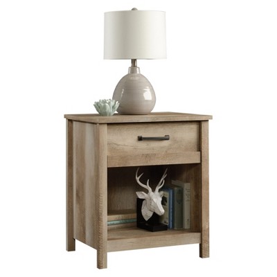 Cannery Bridge Nightstand with Drawer and Storage Shelf - Lintel Oak - Sauder