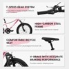 INFURNIC Bicycles 20 Inch Kids Bike with 7 Speeds and Shock Absorbing Fork for Outdoor Adventures, Pink, 55.9"*21.2"*31.5" - 4 of 4