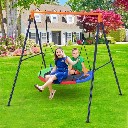 32 Saucer Swing With Frame For Kids Outdoor : Target