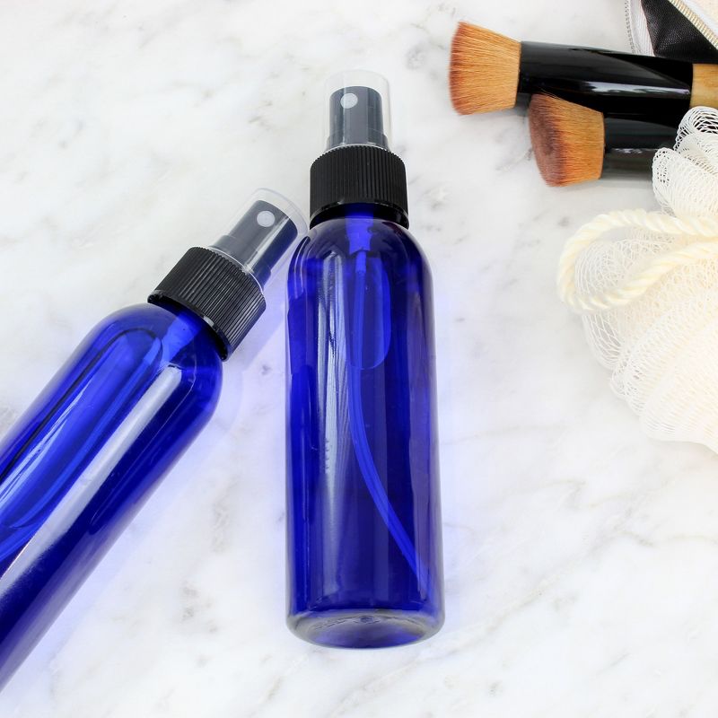 Cornucopia Brands 4oz Blue Plastic Spray Bottles w/Fine Mist Atomizer Caps, 6pk; for DIY, Travel, Beauty, 4 of 7