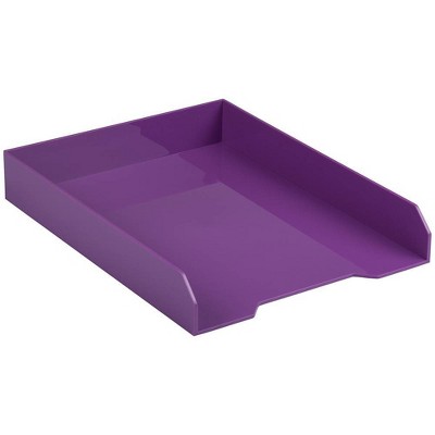 JAM Paper 2pk Stackable Desktop Paper Trays Purple