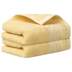 Unique Bargains Plaid Pattern Highly Absorbent Towel for Bathroom Camping Gym 2 Packs - 1 of 4