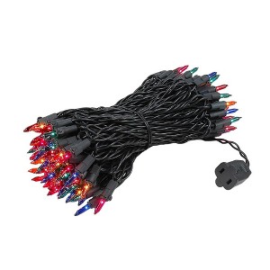 Novelty Lights 100 Light Incandescent Mini Christmas String Lights Black Wire 50 Feet - 1 of 4