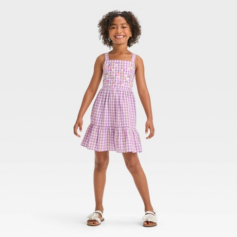 Girls' Flutter Sleeve Woven Dress - Cat & Jack™ Light Yellow : Target