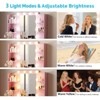 White Particle Board Veneered with Textured Melamine, 2-drawer 4-tier Shelf, comes with 10 Three-color Dimmable Bulbs, Dressing Table Set - 2 of 4