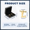 Unique Bargains Men Weddings Gift Classic Alphabet Cuff Links with Box 2 Pcs - 2 of 3