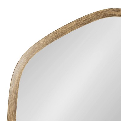Gold Oblong Hexagon Metal Framed Wall Mirror, 20 x 36
