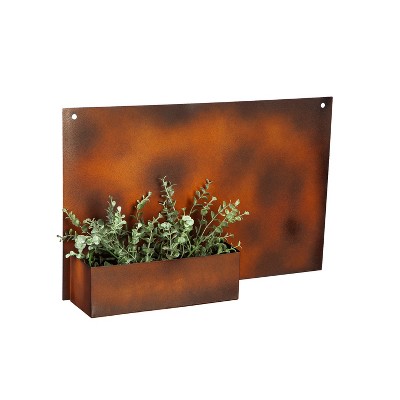 Rustic Galvanized Metal Rectangular Wall Planter for Indoor/Outdoor