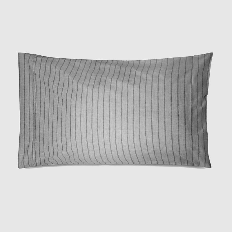 Twin Printed Pattern Peached Cotton Percale Melange Sheet Set Pin Stripe - Macaron, 5 of 11
