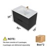 Gulches 30 inch Black Wall Mounted Floating Fluted Bathroom Vanity with Ceramic Sink - 4 of 4