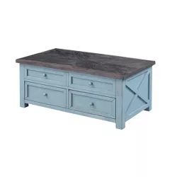 Skye Occasional 2 Drawer Lift Top Cocktail Table Blue - Treasure Trove Accents