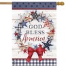 American Wreath Rustic House Flag Patriotic 28" x 40" Briarwood Lane - 2 of 4