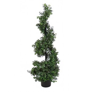 National Tree Company 50" Boxwood Spiral Topiary: Unlit, Faux, Indoor/Outdoor Decor - 1 of 3
