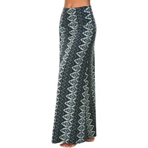 Women's Stylish Spandex Flare Maxi Skirt - Comfy Fold-Over Design Long Skirt for Effortless Style #2 - 1 of 4