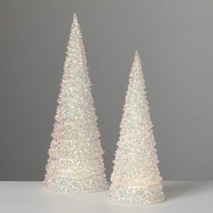 21"H and 17"H Sullivans LED Confetti Cone Tree - Set of 2, Multicolored - 1 of 4