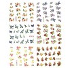 Wrapables Nail Art Water Nail Stickers Water Transfer Stickers / Nail Art Tattoos / Nail Art Decals, Flowers & Butterflies (6 Sheets) - 2 of 2