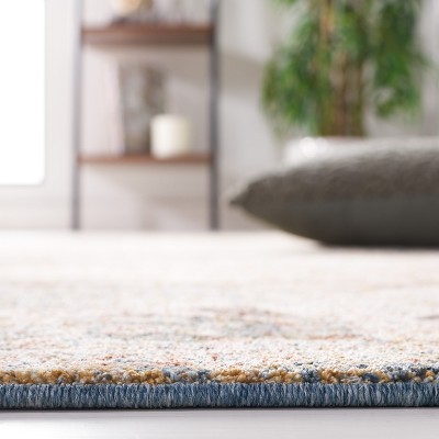 Silverado Blue and Rust Hand-knotted Synthetic Area Rug