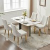 Lycvki Chenille Dining Chairs Accent Chair for Dining Room with Brushed Stainless Steel Legs,Set of 2 - 3 of 4