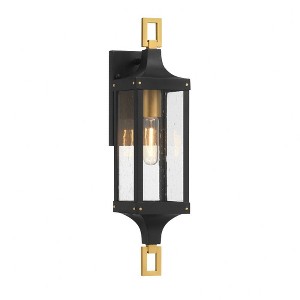 Savoy House Glendale 1 - Light Wall Light in  Matte Black/Weathered Brushed Brass - 1 of 1