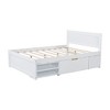 NicBex Full Size Bed Modern Wooden Bed Frame with 2 Removable Double-Layer Storage Shelves and Drawer for Bedroom, No Box Spring Required, White - 3 of 4