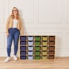 ECR4Kids Streamline 25 Cubby Tray Cabinet with 25 Scoop Front Storage Bins, 5x5, Natural - 4 of 4