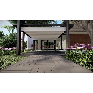 Wood Plastic Composite Patio Deck Tiles,DIY Interlocking Decking Tiles, Indoor Outdoor (11 pack, 12" x 12") - 1 of 4