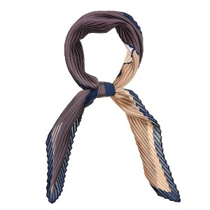 Allegra K Women's Pleated Contrast Color Block Rhombus Neck Scarf Neckerchief Bandana - 1 of 4