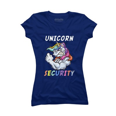 Junior's Design By Humans Halloween Dad Mom Daughter Adult Costume - Unicorn Security By MINHMINH T-Shirt