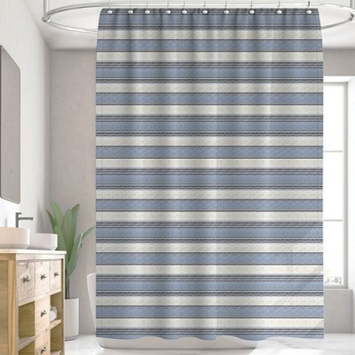 The Lakeside Collection BONGO Stripe Yard Dyed Shower Curtain
