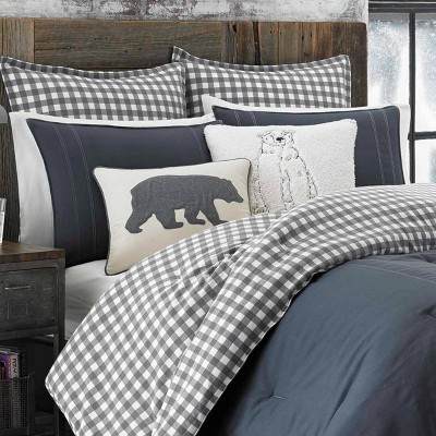 Charcoal Cotton Reversible Full Comforter Set with Shams