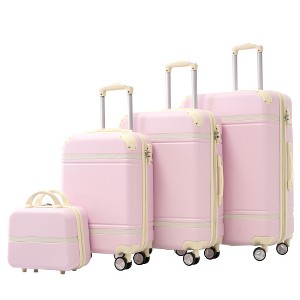 Lyngins Hardside 20/24/28 Inch 4PCs Luggage Sets with Cosmetic Case,Spinner Wheels,TSA Lock,Expandable Suitcases Sets for Family Trips,Travel - 1 of 4