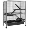 5 Level Metal Small Animal Cage with Wheels and Removable Tray for Ferrets Bunnies,53'' Indoor Pet Habitat with Ramps - LAOTIES - 3 of 4