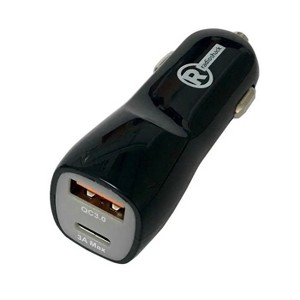 RadioShack Dual Car Fast Charger with 1 USB (QC3.0) & 1 Type-C Port 2733328 - 1 of 4