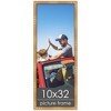 PosterPalooza | 10x32 Thin Bamboo Picture Frame, UV Acrylic, 2 Finishes - Gold and Brown - 2 of 4