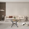 Vynxaria 3-Piece Rustic Black Coffee Tables Set - Round Tempered Glass Top Side Tables - 3 of 4