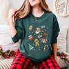 S.W.Smiley Christmas Collage Sparkle - Womens Garment Dyed Long Sleeve - 3 of 3