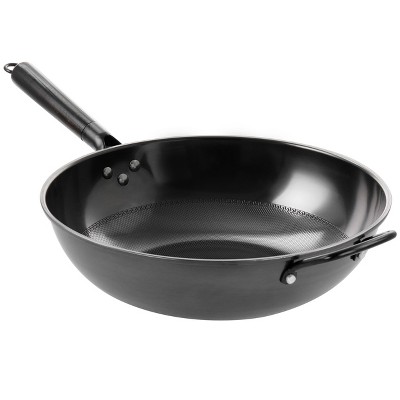 Gibson Our Table 10.5 Inch Pre-seasoned Cast Iron Wok In Black : Target