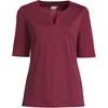 Lands' End Women's Cotton Polyester Modern Half Sleeve Splitneck - 2 of 2