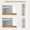 Space Saving Tall Cabinet 66.9 Inch High Narrow Storage Cabinet with Doors and Drawer for Bathroom Living Room, Black - 3 of 4