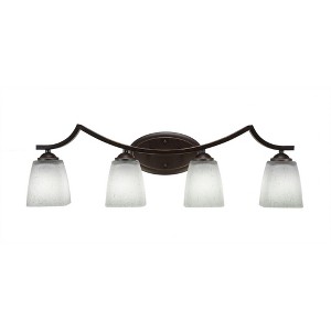 Toltec Lighting Zilo 4 - Light Vanity in  Dark Granite with 4.5" Square White Muslin Shade - 1 of 1