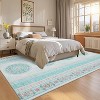 Washable Vintage Printed Rug Non Slip Low Pile Rug Soft Retro Throw Floor Cover Foldable Indoor Carpet for Living Room Bedroom - 4 of 4