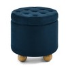 VYNXARIA Round Storage Ottoman, multi-functional round flannel button Ottoman, lid can be turned over as a table top, with storage space - 4 of 4