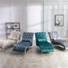 NicBex Modern Velvet Button-Tufted Chaise Lounge Chair with Transparent Feet,Comfy Upholstered Accent Chair for Bedroom,Living Room,Office - 4 of 4